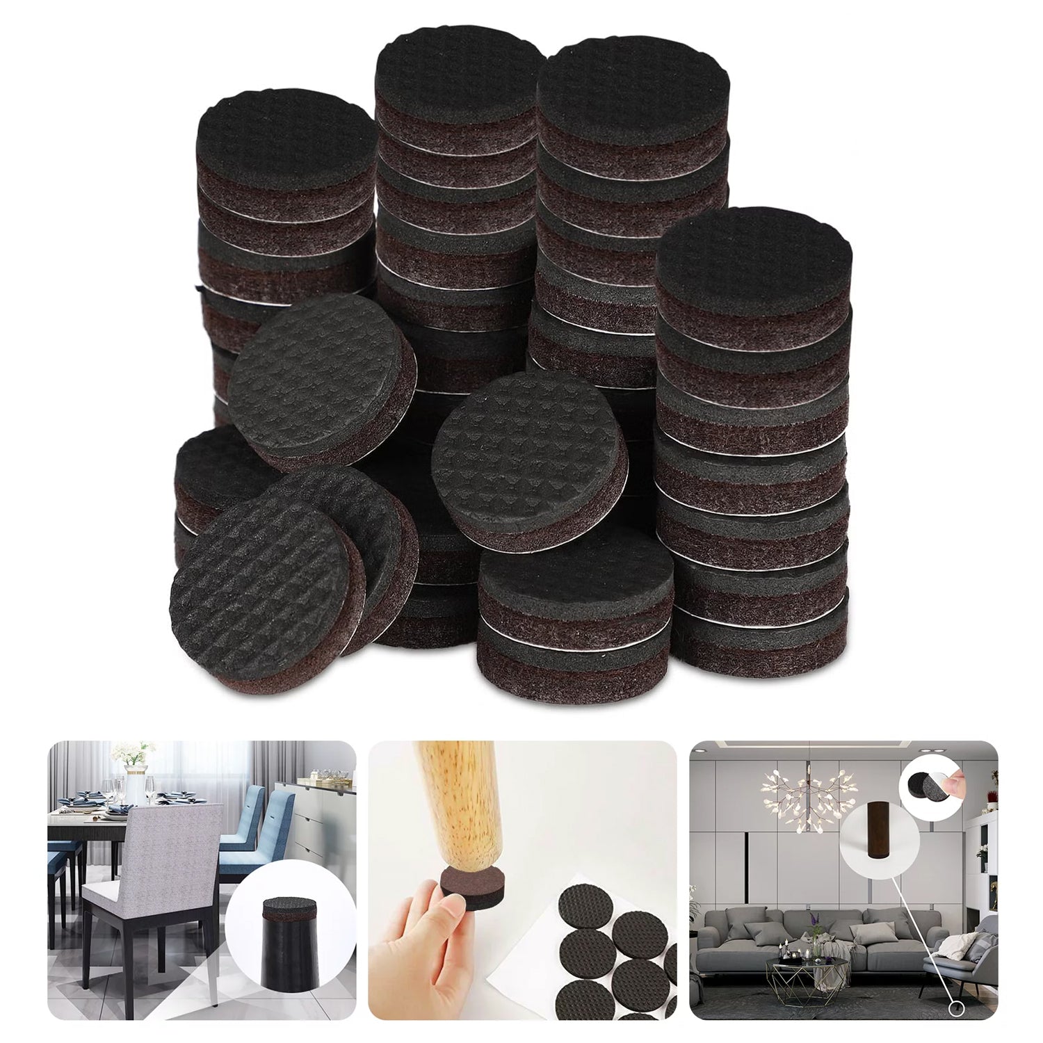 1767 Round Self Adhesive Rubber Pads for Furniture Floor Scratch Protection (pack of 18) DeoDap 1767 Round Self Adhesive Rubber Pads for Furniture Floor Scratch Protection (pack of 18) DeoDap